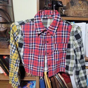 Plaid button up blouse